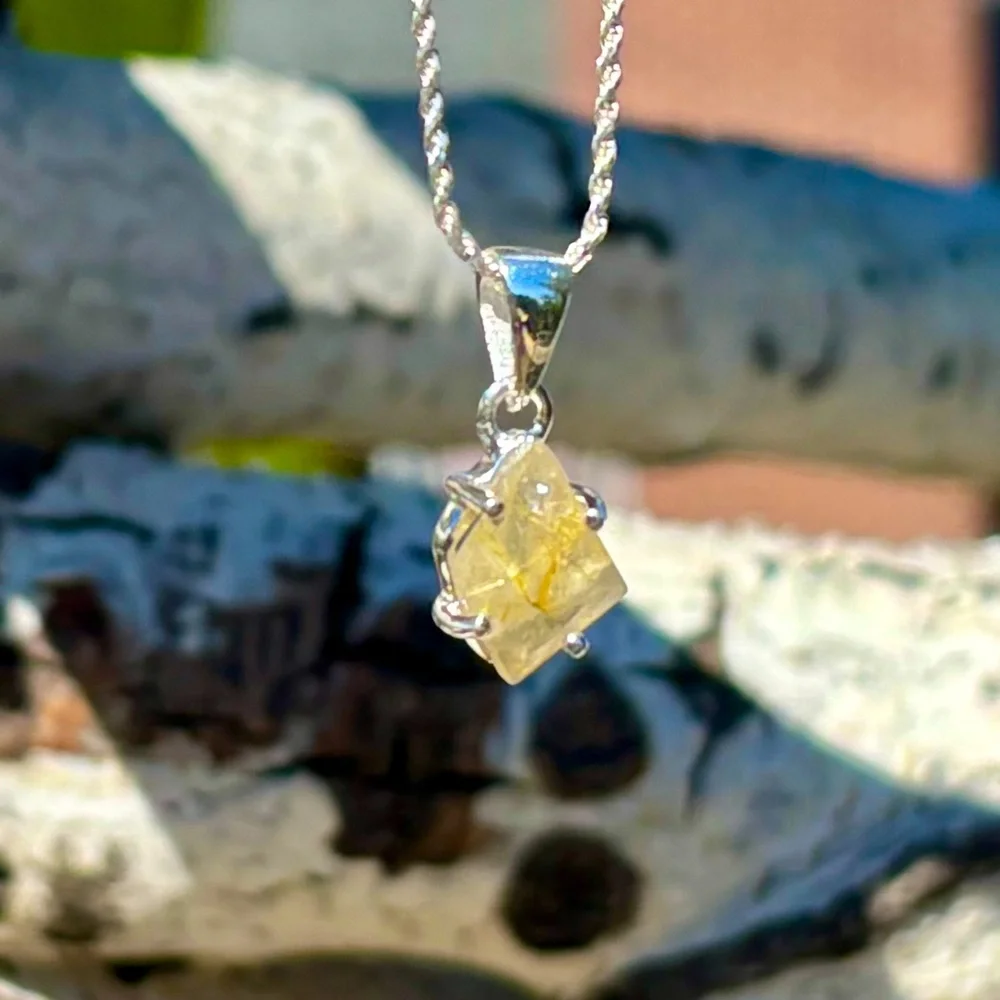Golden Rutilated Quartz Necklace - Picture 13 of 15